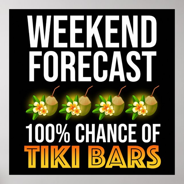 Affiche Prévisions de week-end - 100% de chances de bars T (Devant)