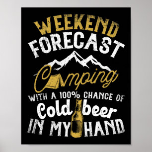 Affiche Prévisions de week-end camping avec risque de bois