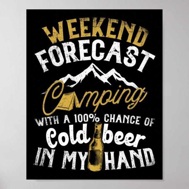 Affiche Prévisions de week-end camping avec risque de bois (Devant)