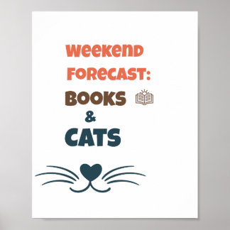 Affiche Prévisions de week-end Livres & Chats