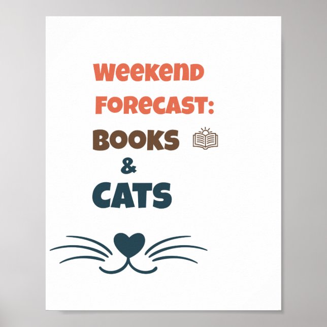 Affiche Prévisions de week-end Livres & Chats (Devant)