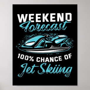 Affiche Prévisions de week-end ski nautique drôle moto de