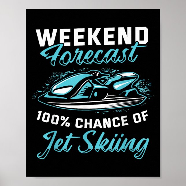 Affiche Prévisions de week-end ski nautique drôle moto de  (Devant)