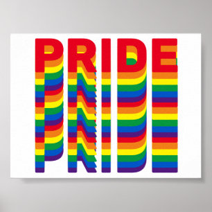 Affiche Pride lgbt lgbtq queer gay rainbow couleurs rétro