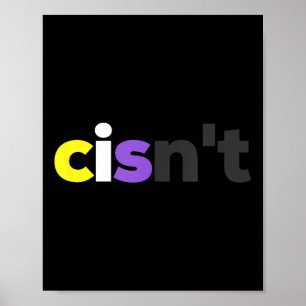Affiche Pride Lgbtq Non-binaire Cisnt - Lgbt Non Drôle