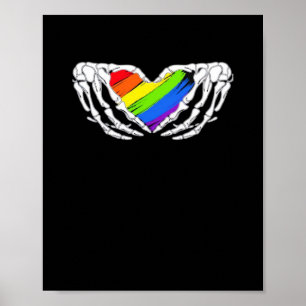 Affiche Pride - Pride Skeleton mains avec coeur 2 Classic