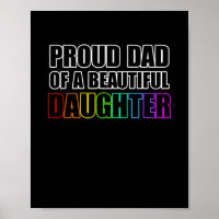 Pride Proud Dad LGBT Lesbian Daughter Rainbow Ally
