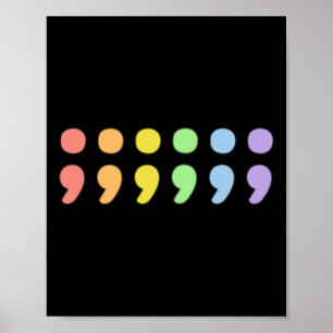 Affiche Pride Santé Mentale Semicolon Lgbtqia+ Lgbt Pastel