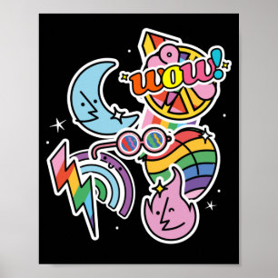 Affiche Pride thunder. Rainbow love. Wow love