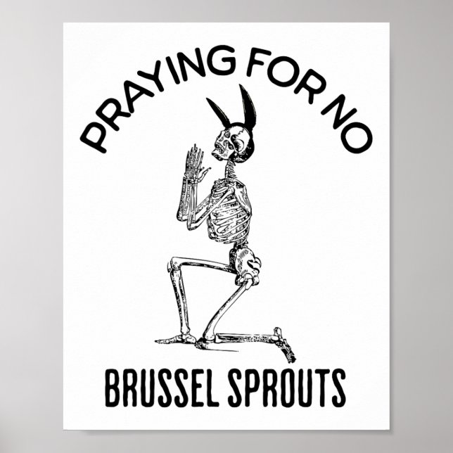 Affiche Prier Pour Pas De Brossel Frappe Drôle Skelet Pâqu (Devant)