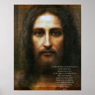 Affiche Prière à la Sainte Face de Jésus.