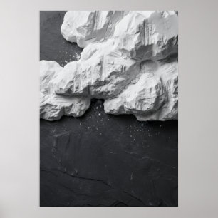 Affiche Prière abstraite en marbre blanc sculptural Fine A