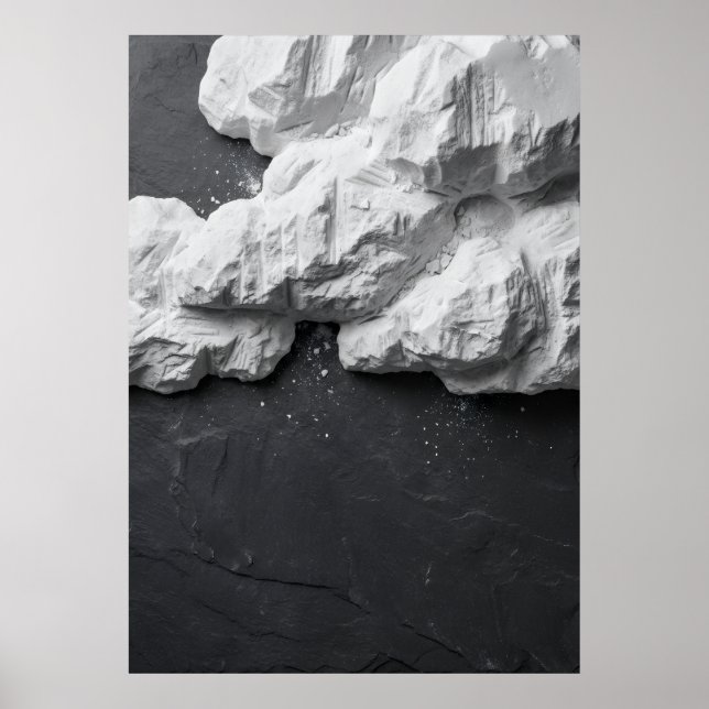 Affiche Prière abstraite en marbre blanc sculptural Fine A (Devant)