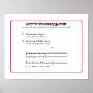 Affiche Prière avant de quitter la sacristie