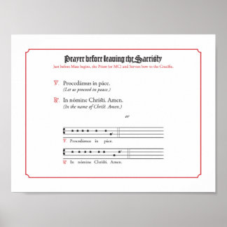 Affiche Prière avant de quitter la sacristie