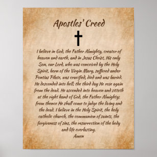 Affiche Prière catholique des Apôtres chrétien