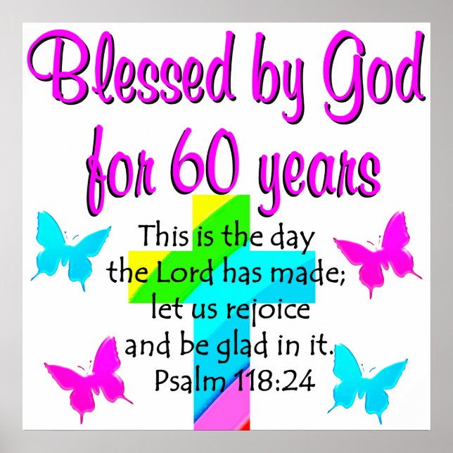 AFFICHE PRIÈRE CHRÉTIENNE DE 60 ANS (Devant)