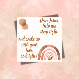 Affiche Prière chrétienne pour enfants Brown & rose  