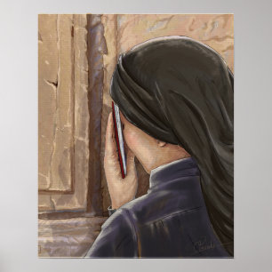 Affiche Prière de femme Mur Occidental Jérusalem Israël Pe