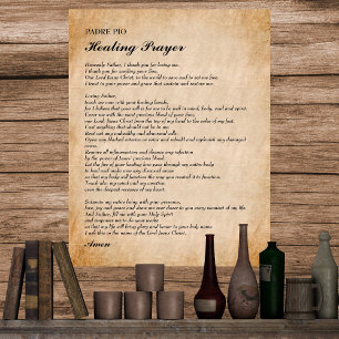 Affiche Prière de guérison par Padre Pio