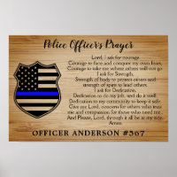 Prière de l'agent de police Drapeau rustique de la