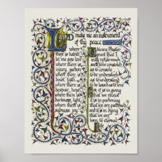 Affiche Prière de paix de saint François d'Assise