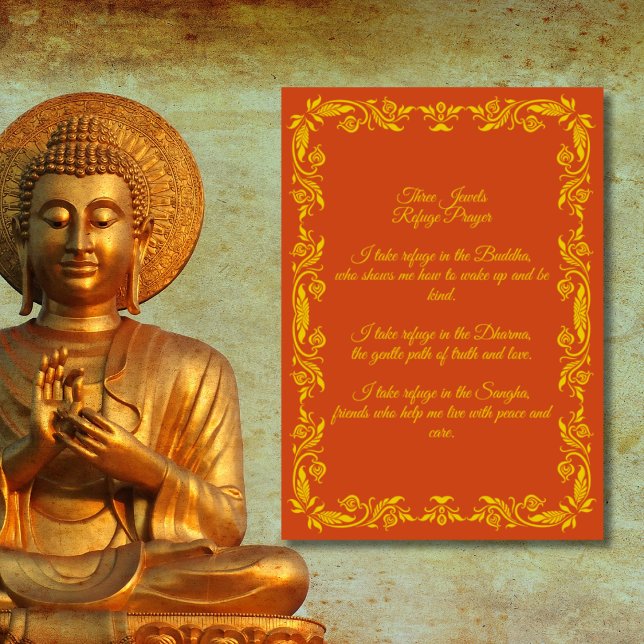 Affiche Prière de refuge aux Trois Joyaux – Version pour e (Créateur téléchargé)