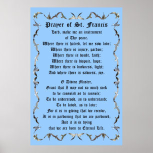 Affiche Prière de Saint François en volant la frontière de