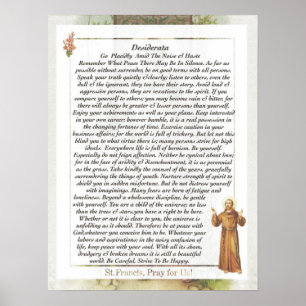Affiche Prière de saint St Francis de 15h17 Paris d'Assisi
