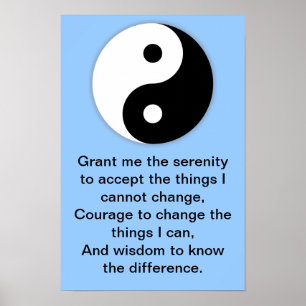 Affiche Prière de sérénité de Yin Yang