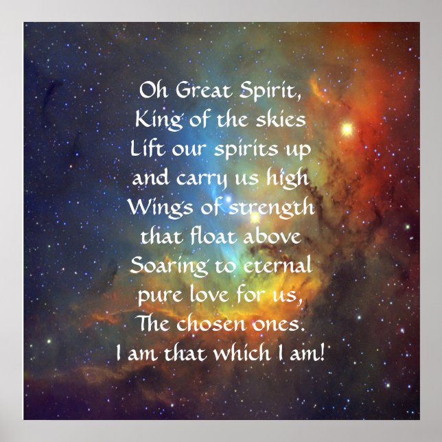 Affiche Prière des Indiens d'Amérique du Nord (Devant)