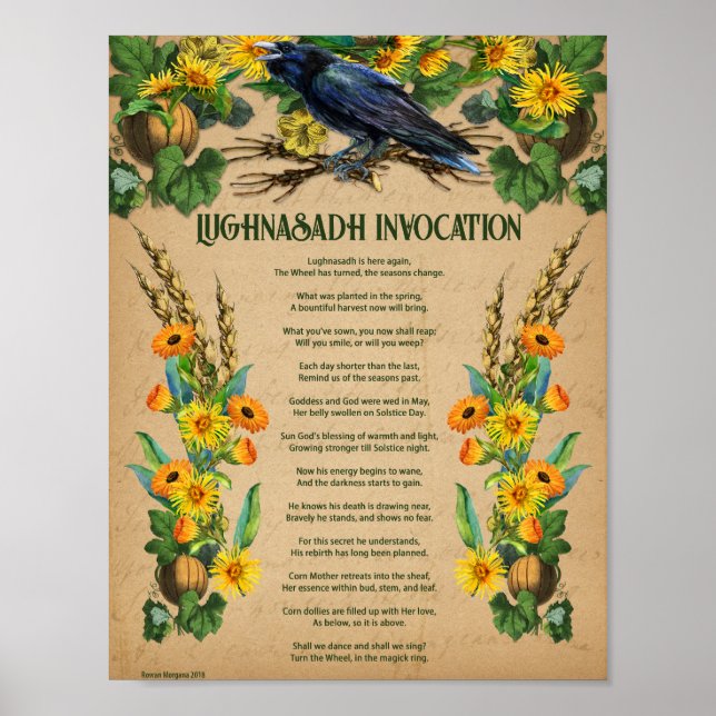 AFFICHE PRIÈRE D'INVOCATION LUGHNASADH (Devant)