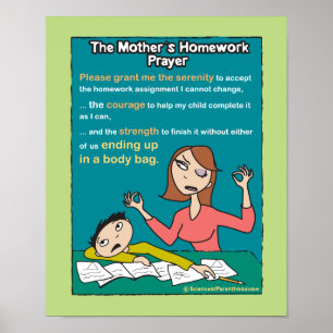 Affiche Prière du travail d'une mère (pâlissez - le vert)