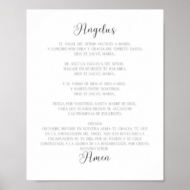 Affiche Prière espagnole El Angelus (Devant)