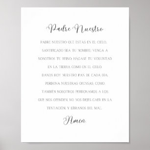 Affiche Prière espagnole Padre Nuestro
