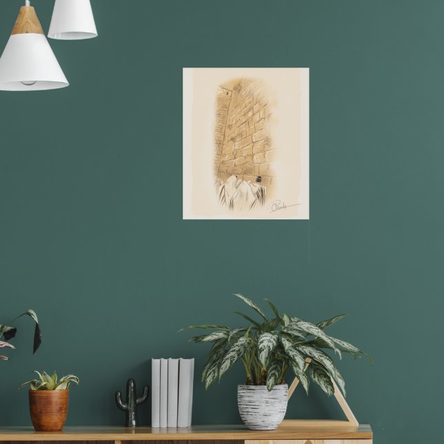 Affiche "Prière" Kotel Old City Jerusalem Israel Art Paint (Salon 1)