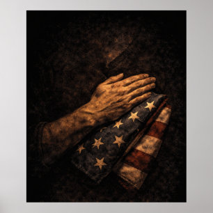 Affiche Prière Patriotique Vintage 