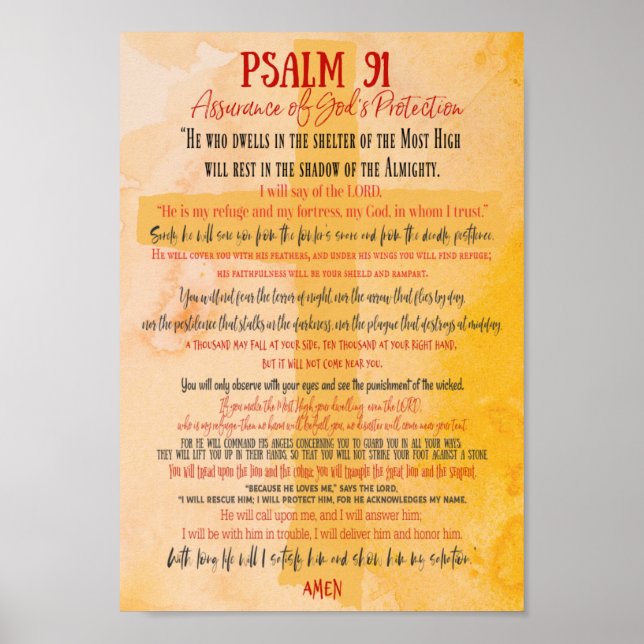 Affiche Prière PSALM 91 (Devant)