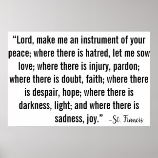 Affiche Prière Saint François