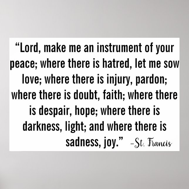 Affiche Prière Saint François (Devant)