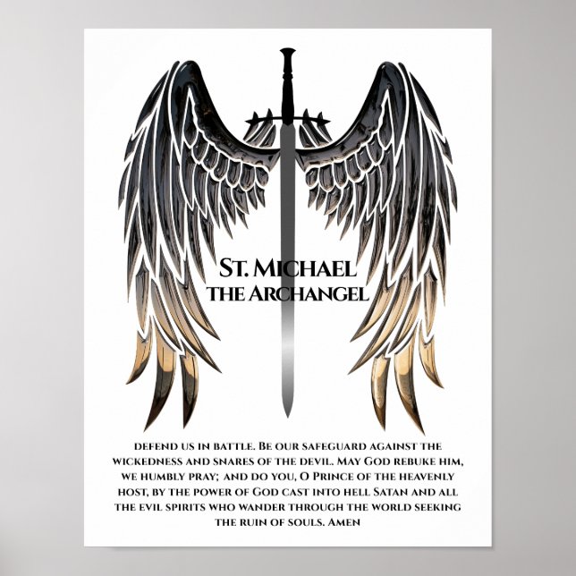 Affiche Prière St. Michael pour la protection (Devant)
