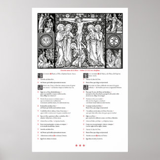 Affiche Prières avant l'affiche de masse (latin et espagno