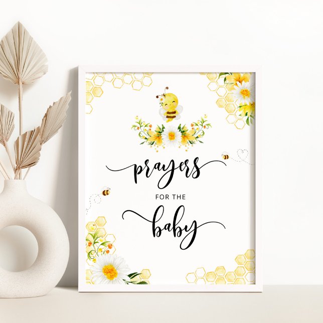 Affiche Prières d'abeilles florales pour le bébé (Créateur téléchargé)