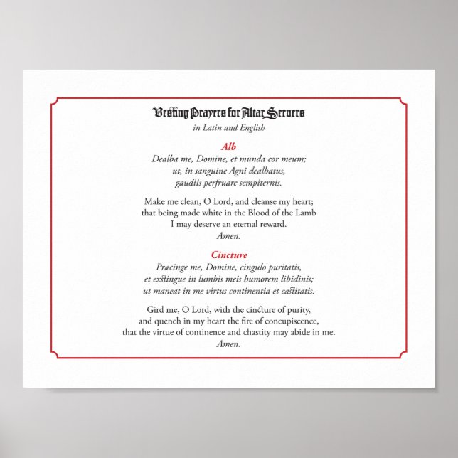 Affiche Prières d'acquisition pour serveurs autel (Alb) (Devant)