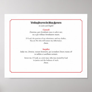 Affiche Prières d'essai pour serveurs autel (Cassock)