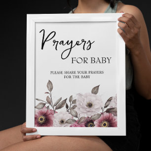 Affiche Prières florales de blanc et de prune pour bébé