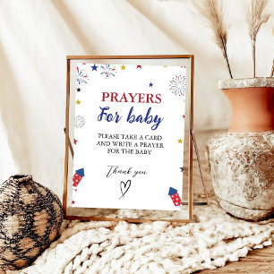 Affiche Prières pour Bébé Bien Voeux pour Baby shower