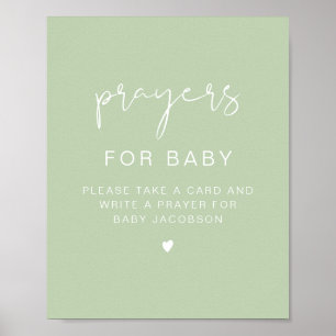 Affiche Prières pour bébé pour une baby shower LEAH aux co
