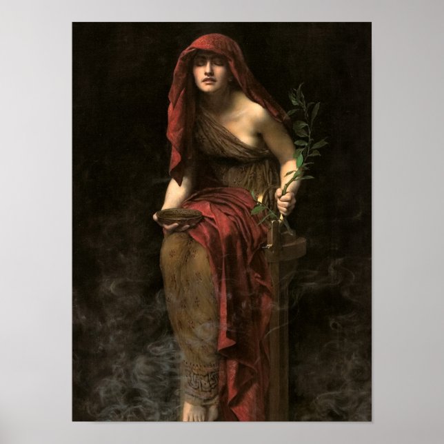 Affiche Priestess of Delphi, 1891 by John Collier (Devant)