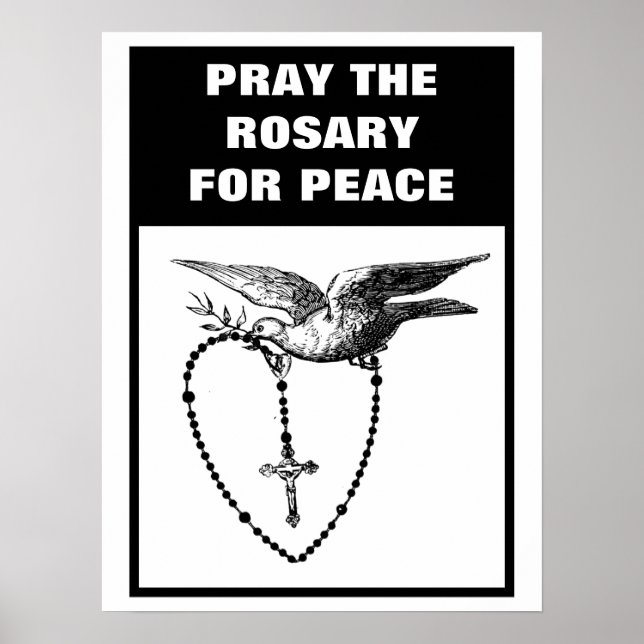 AFFICHE PRIEZ LE ROSARY POUR LA PAIX (Devant)